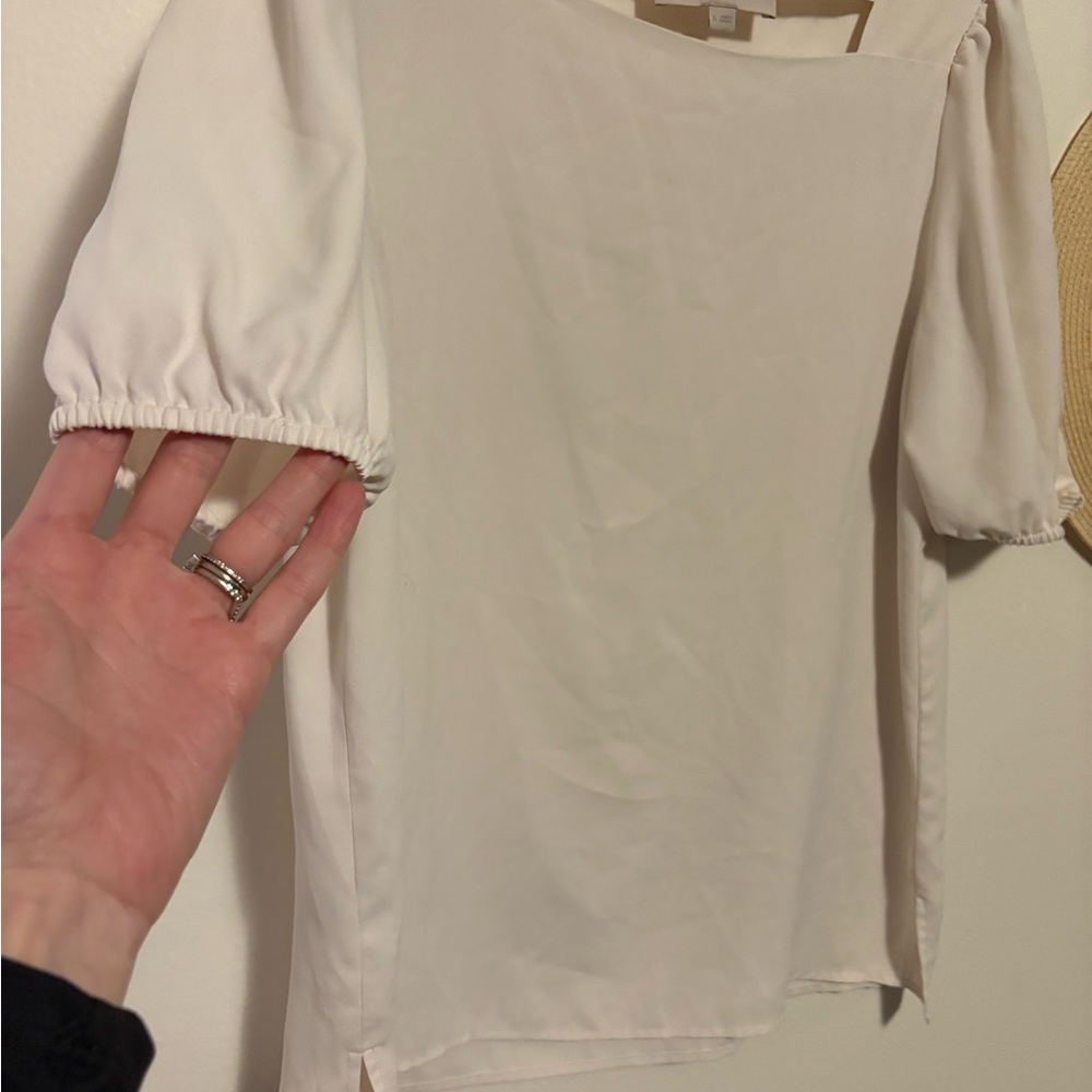 LOFT Women's Elegant Cream Blouse - Picture 2 of 6